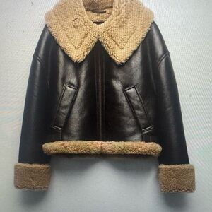 Zara Leather Jacket with Shearling Accents.. perfect condition smoke free home